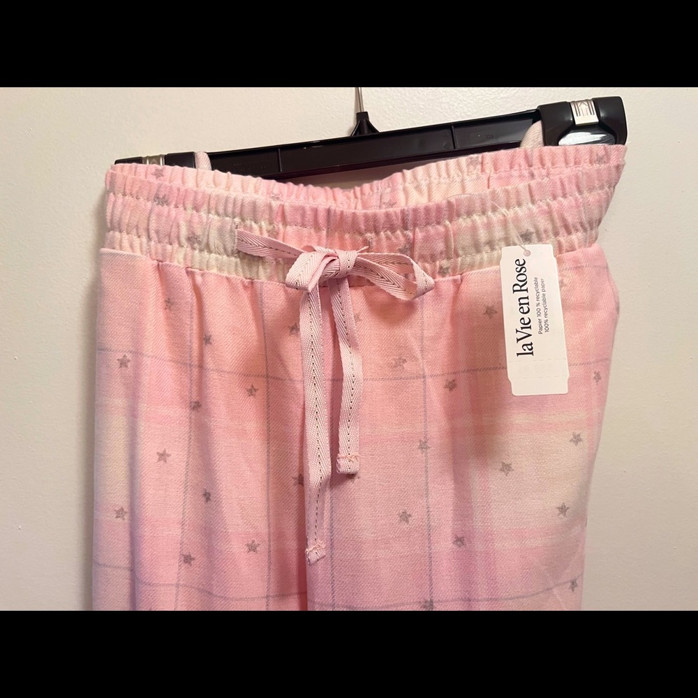 New | La Vie En Rose | PJ Bottoms | Pink | Made From 100% Recyclable Paper